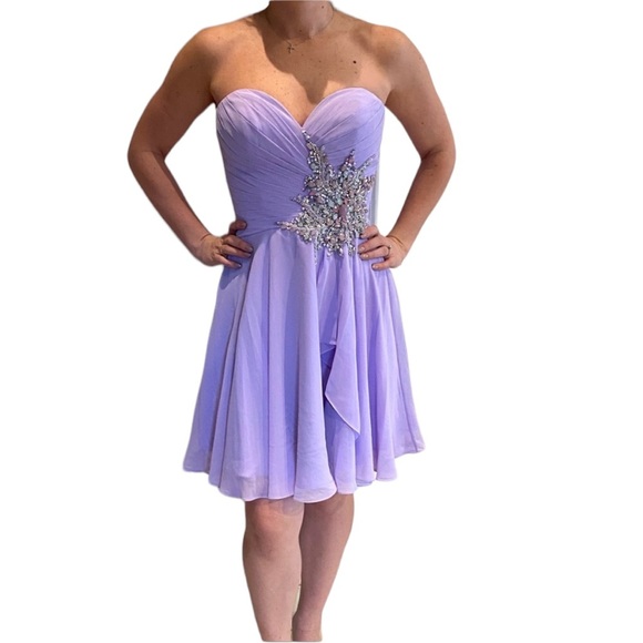 Jovani Strapless Skater Dress - Picture 1 of 4